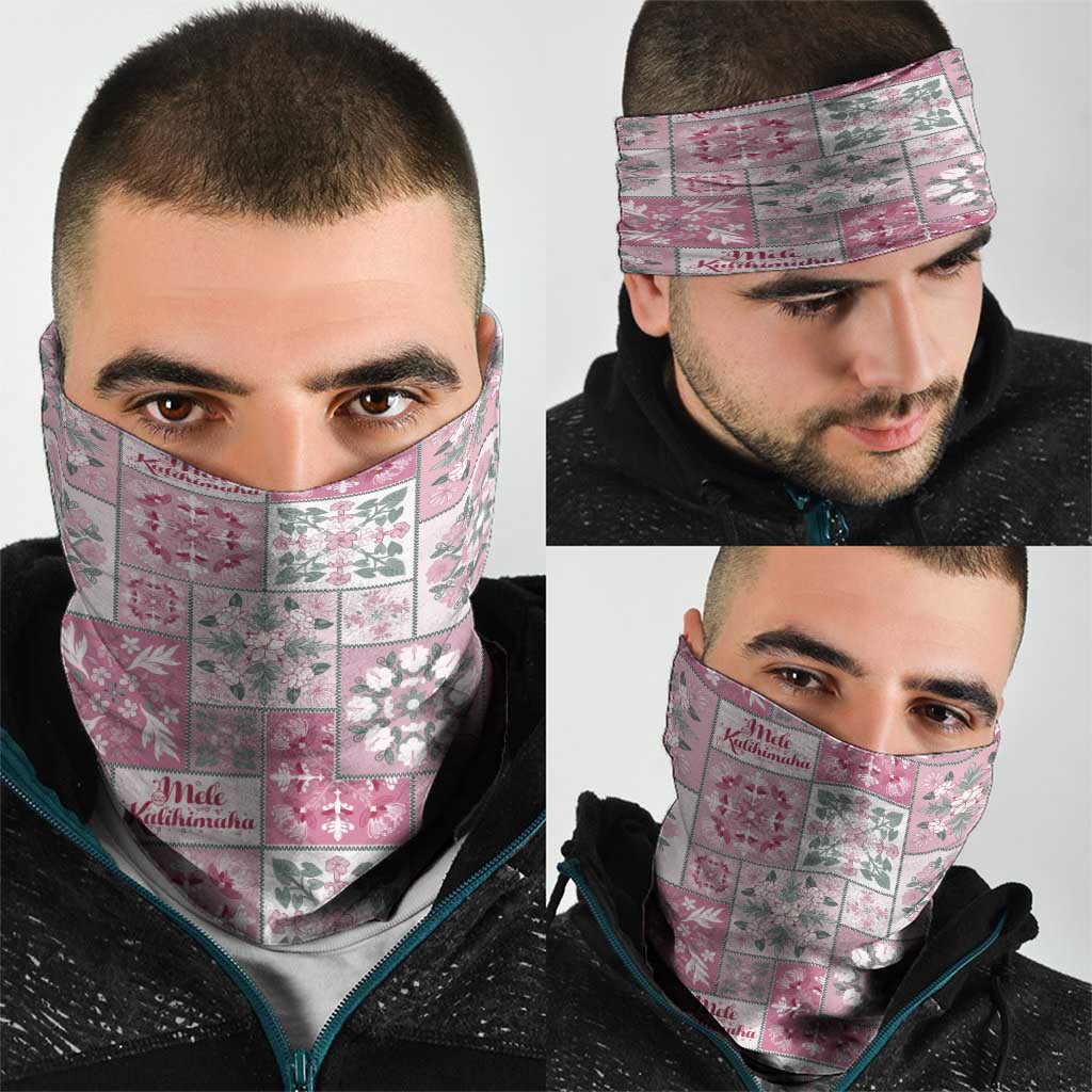 Mele Kalikimaka Hawaii Christmas Neck Gaiter Akala Seamless Floral Motif - Polynesian Pride