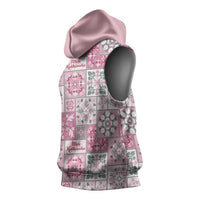 Mele Kalikimaka Hawaii Christmas Sleeveless Hoodie Akala Seamless Floral Motif LT9 - Polynesian Pride
