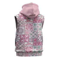 Mele Kalikimaka Hawaii Christmas Sleeveless Zip Hoodie Akala Seamless Floral Motif LT9 - Polynesian Pride
