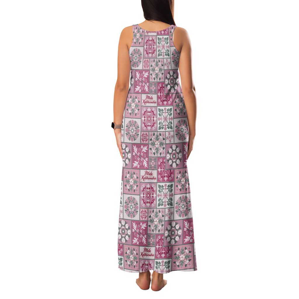 Mele Kalikimaka Hawaii Christmas Tank Maxi Dress Akala Seamless Floral Motif LT9 - Polynesian Pride