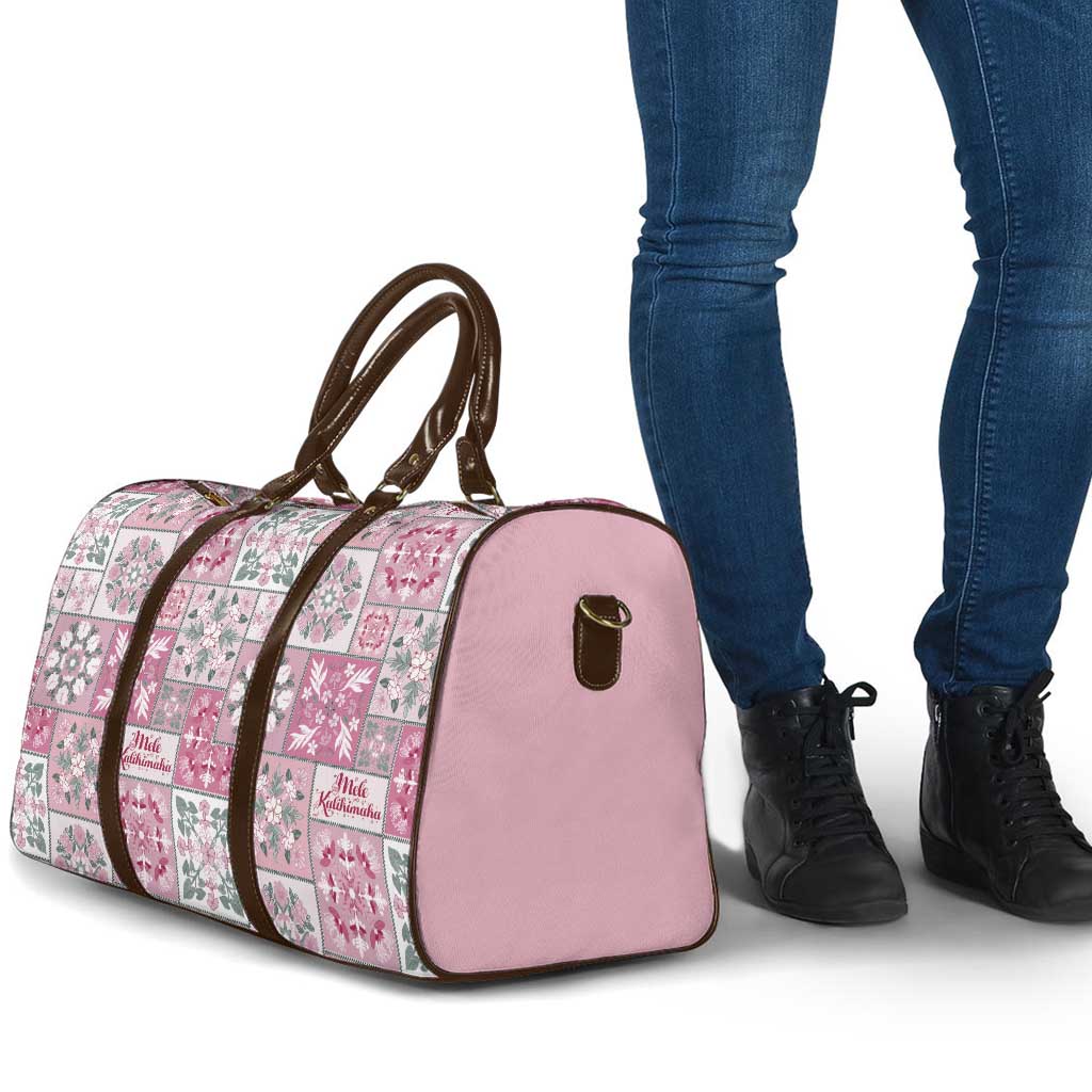 Mele Kalikimaka Hawaii Christmas Travel Bag Akala Seamless Floral Motif - Polynesian Pride