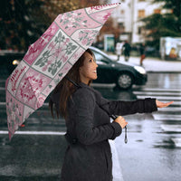 Mele Kalikimaka Hawaii Christmas Umbrella Akala Seamless Floral Motif - Polynesian Pride