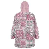 Mele Kalikimaka Hawaii Christmas Wearable Blanket Hoodie Akala Seamless Floral Motif LT9 - Polynesian Pride