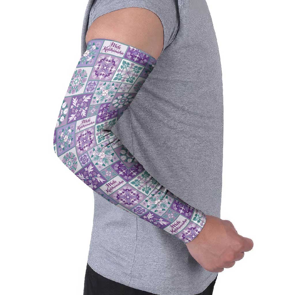 Mele Kalikimaka Hawaii Christmas Arm Sleeves Poni Seamless Floral Motif - Polynesian Pride