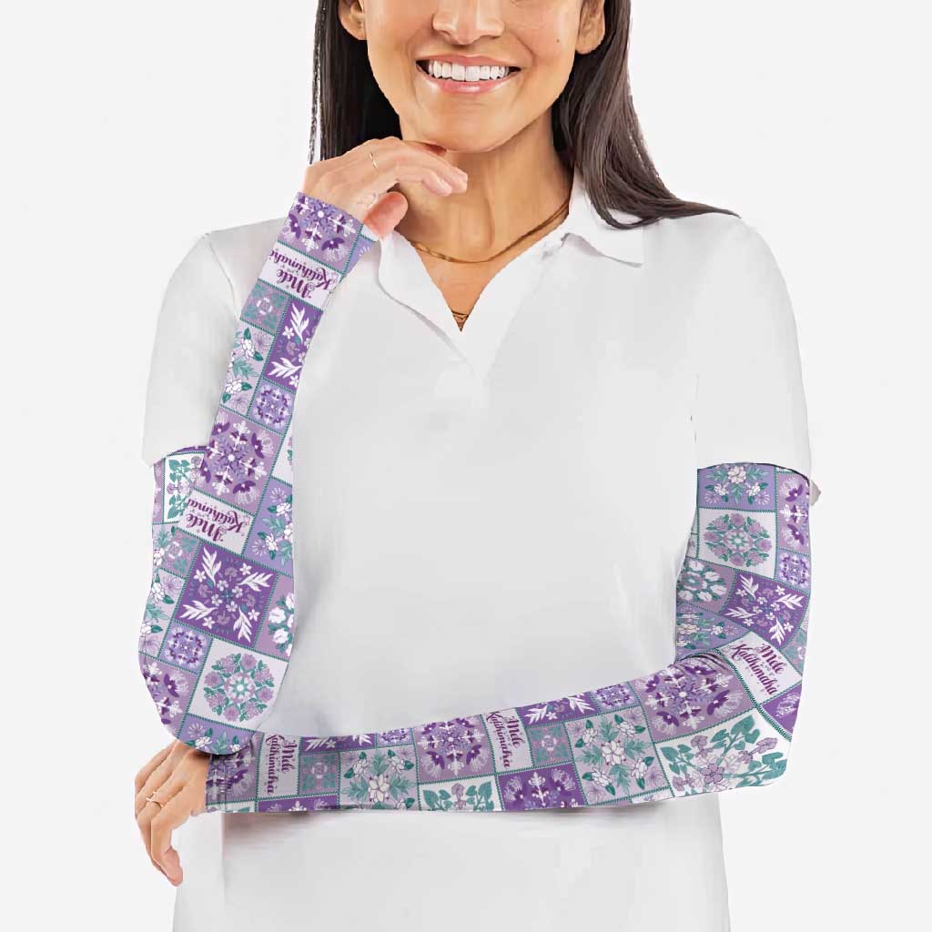 Mele Kalikimaka Hawaii Christmas Arm Sleeves Poni Seamless Floral Motif - Polynesian Pride