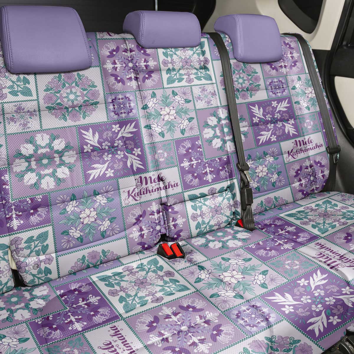 Mele Kalikimaka Hawaii Christmas Back Car Seat Cover Poni Seamless Floral Motif LT9 - Polynesian Pride