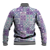 Mele Kalikimaka Hawaii Christmas Baseball Jacket Poni Seamless Floral Motif - Polynesian Pride
