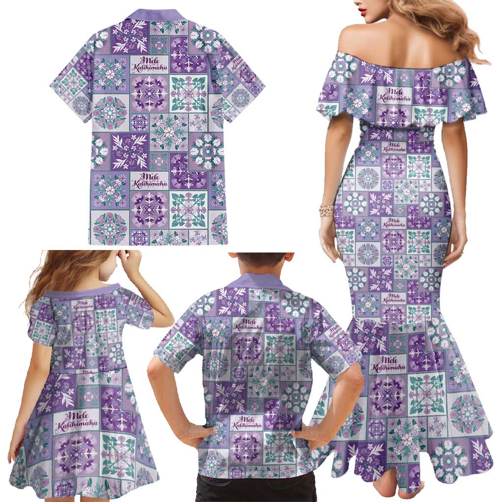 Mele Kalikimaka Hawaii Christmas Family Matching Mermaid Dress and Hawaiian Shirt Poni Seamless Floral Motif LT9 - Polynesian Pride