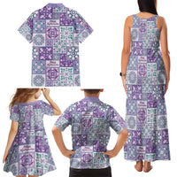 Mele Kalikimaka Hawaii Christmas Family Matching Tank Maxi Dress and Hawaiian Shirt Poni Seamless Floral Motif LT9 - Polynesian Pride