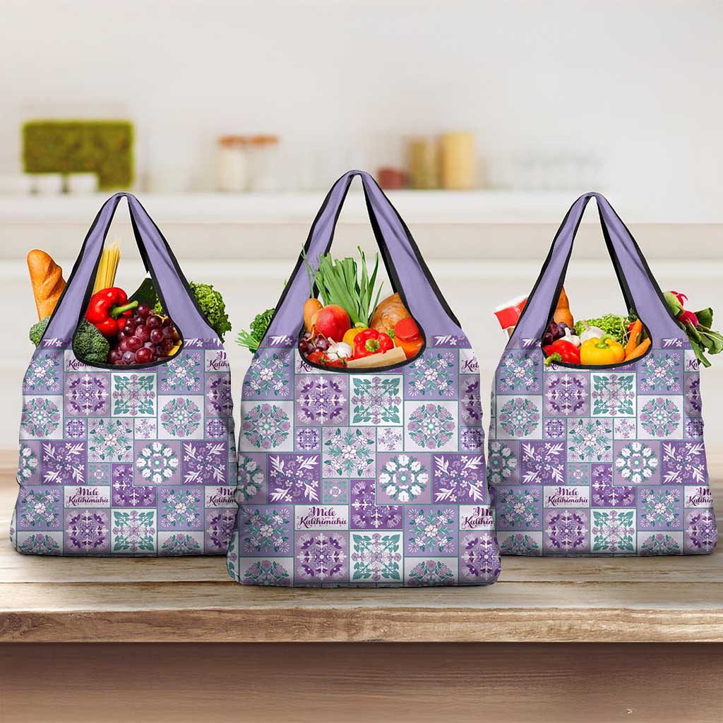 Mele Kalikimaka Hawaii Christmas Grocery Bag Poni Seamless Floral Motif - Polynesian Pride