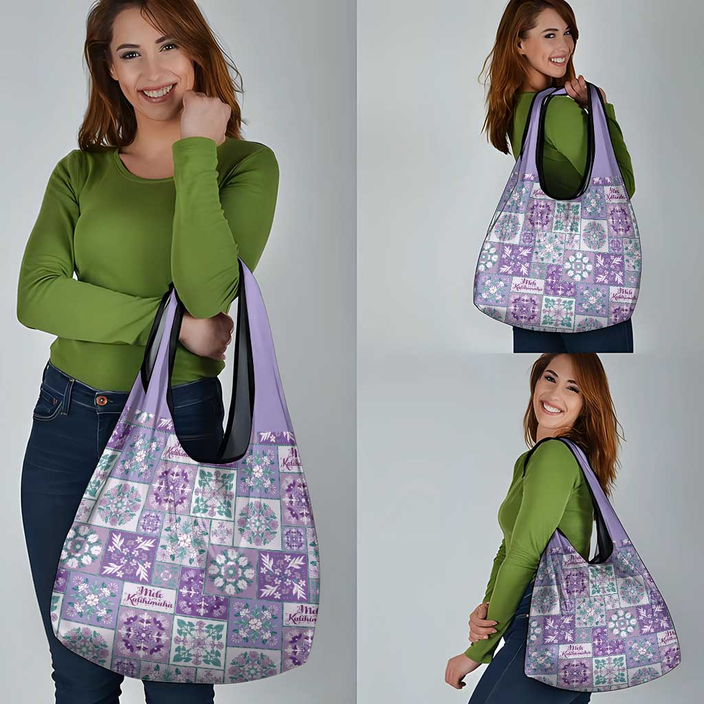Mele Kalikimaka Hawaii Christmas Grocery Bag Poni Seamless Floral Motif - Polynesian Pride