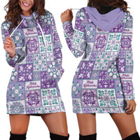 Mele Kalikimaka Hawaii Christmas Hoodie Dress Poni Seamless Floral Motif LT9 - Polynesian Pride