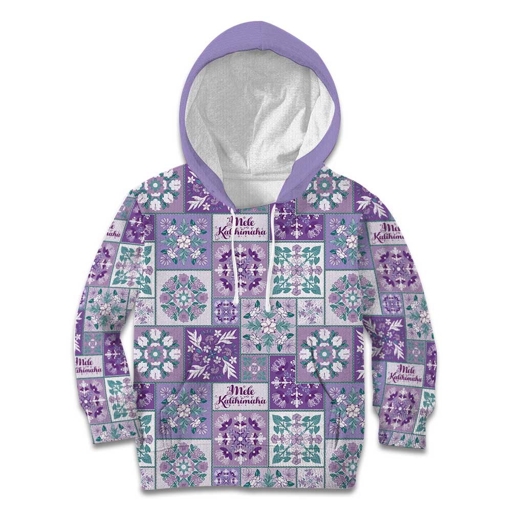 Mele Kalikimaka Hawaii Christmas Kid Hoodie Poni Seamless Floral Motif LT9 Hoodie Purple - Polynesian Pride
