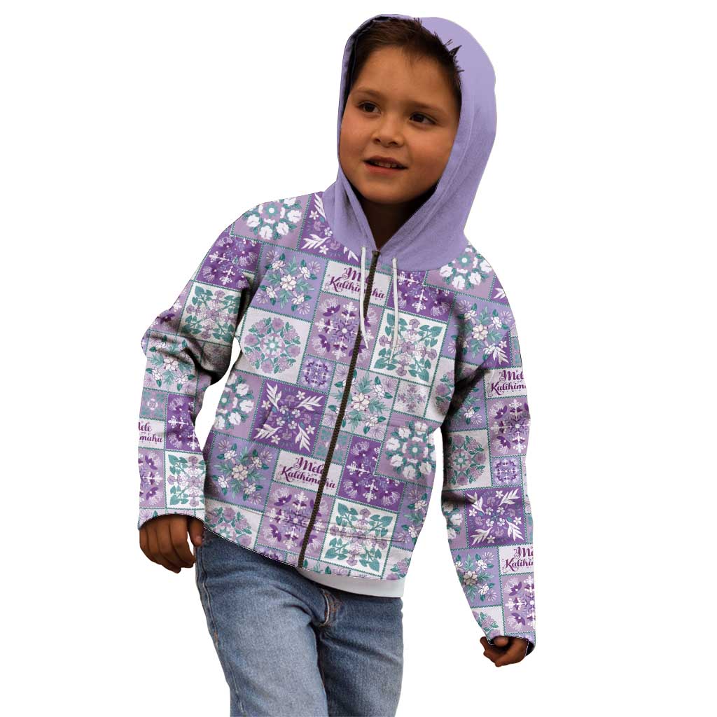Mele Kalikimaka Hawaii Christmas Kid Hoodie Poni Seamless Floral Motif LT9 - Polynesian Pride