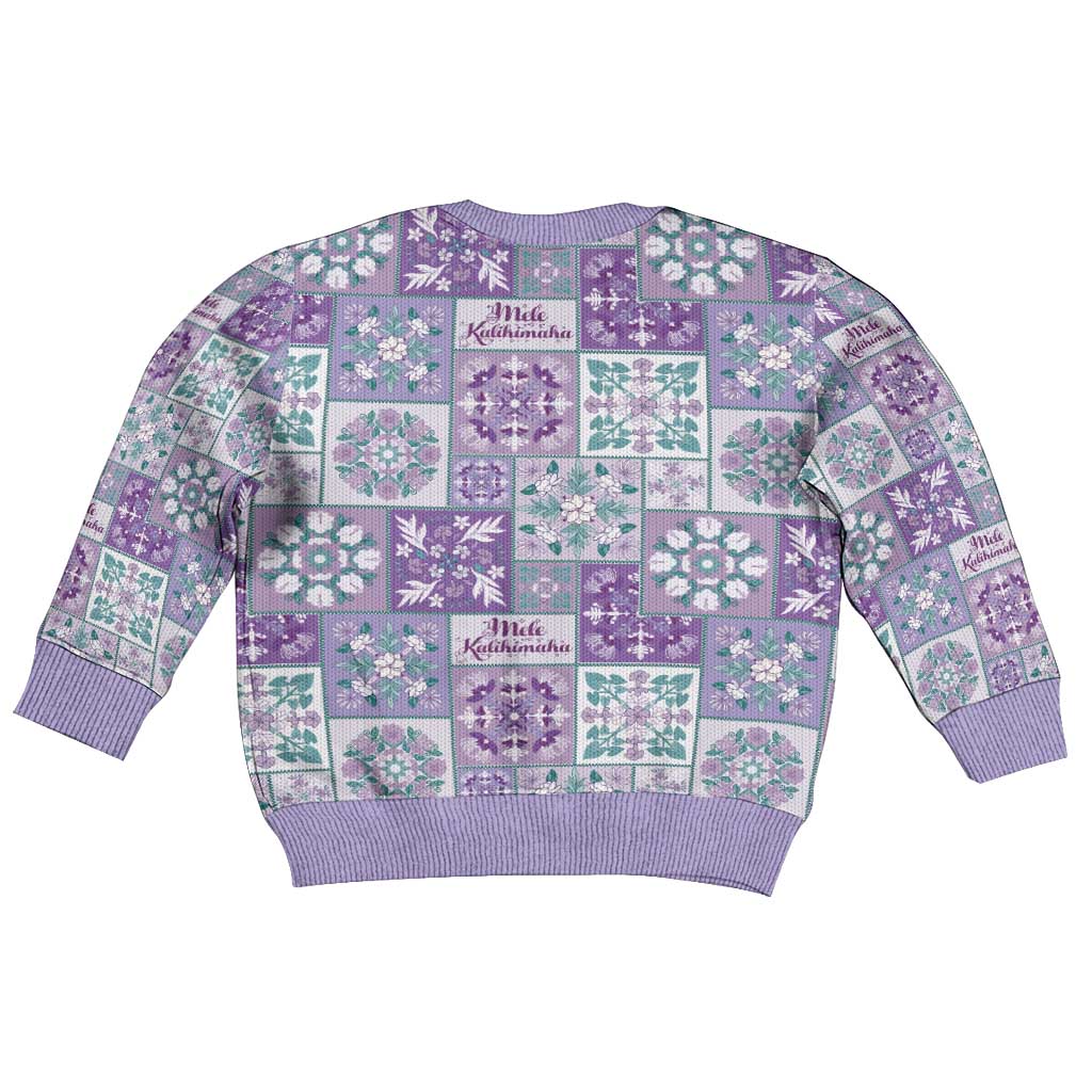 Mele Kalikimaka Hawaii Christmas Kid Ugly Christmas Sweater Poni Seamless Floral Motif LT9 - Polynesian Pride