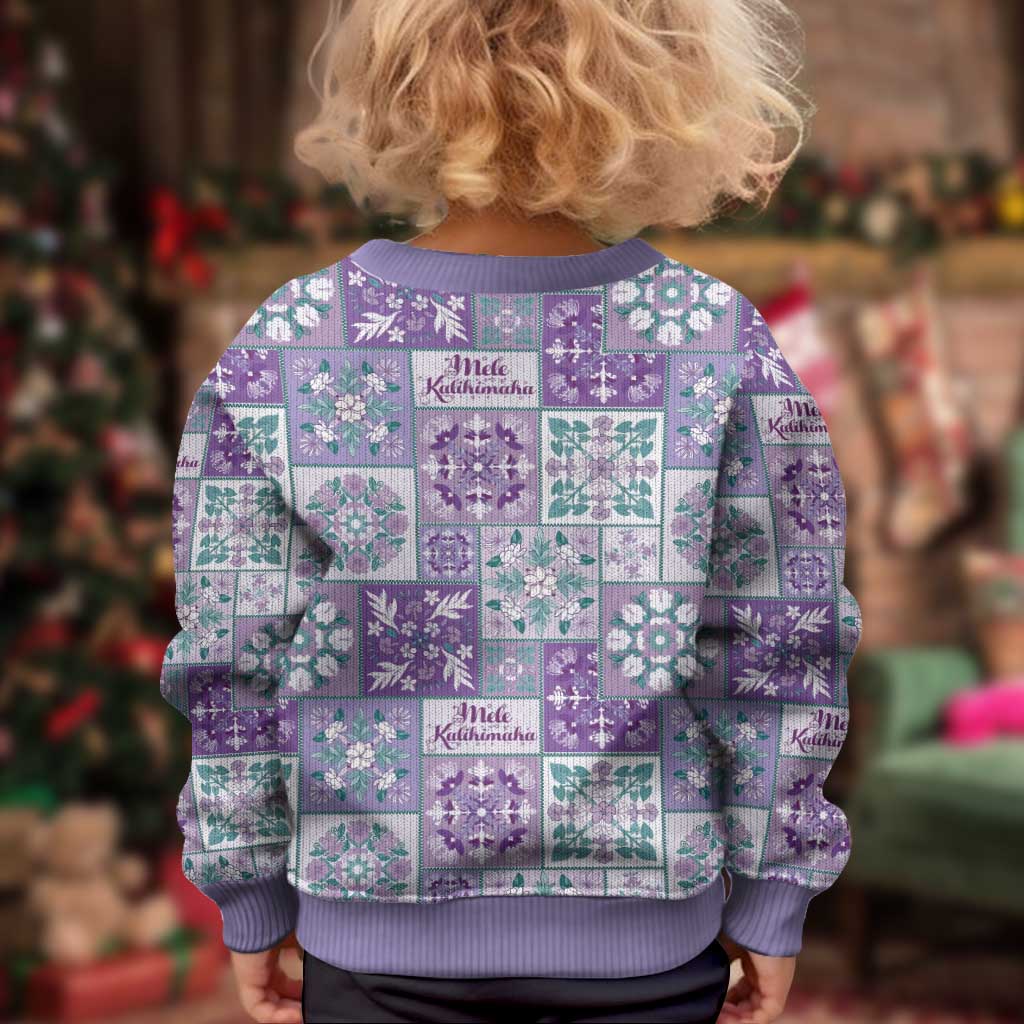 Mele Kalikimaka Hawaii Christmas Kid Ugly Christmas Sweater Poni Seamless Floral Motif LT9 - Polynesian Pride
