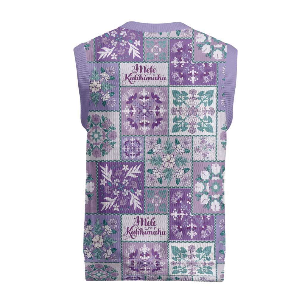 Mele Kalikimaka Hawaii Christmas Knitted V-Neck Vest Poni Seamless Floral Motif LT9 - Polynesian Pride