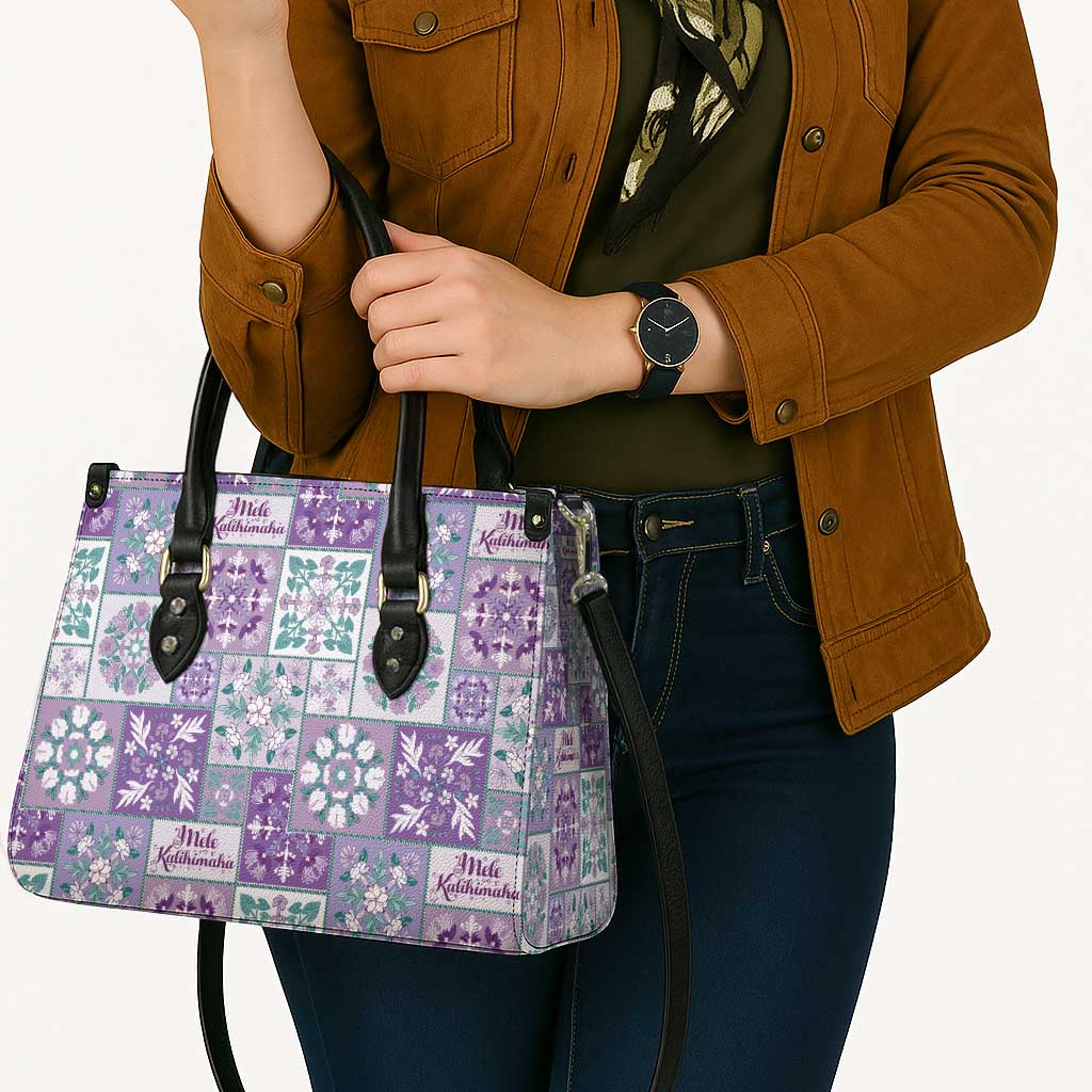 Mele Kalikimaka Hawaii Christmas Leather Bag Poni Seamless Floral Motif - Polynesian Pride