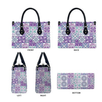 Mele Kalikimaka Hawaii Christmas Leather Bag Poni Seamless Floral Motif - Polynesian Pride