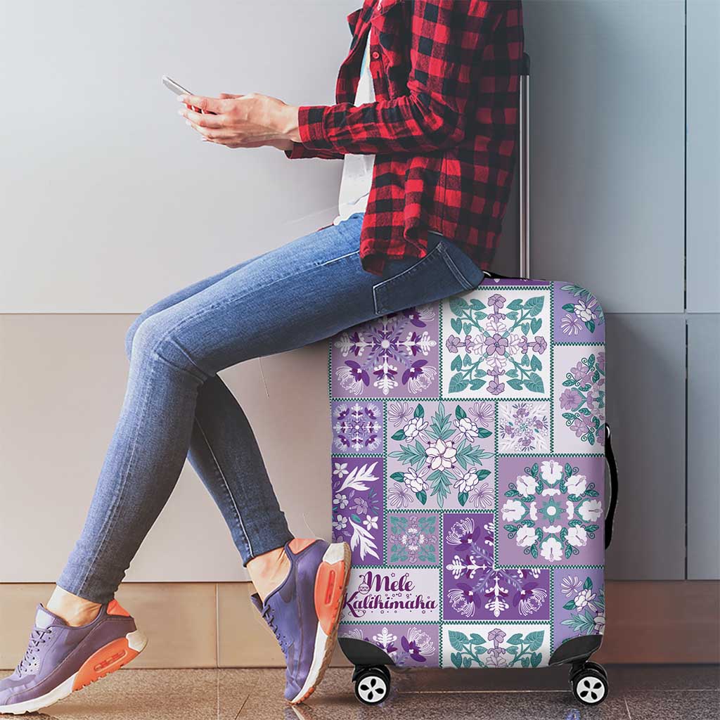 Mele Kalikimaka Hawaii Christmas Luggage Cover Poni Seamless Floral Motif LT9 - Polynesian Pride