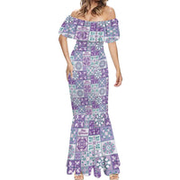 Mele Kalikimaka Hawaii Christmas Mermaid Dress Poni Seamless Floral Motif LT9 - Polynesian Pride