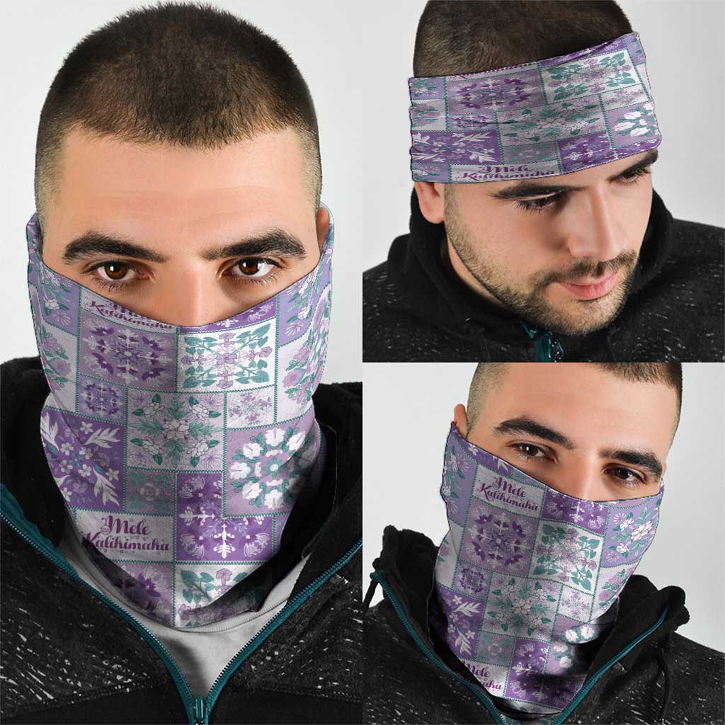 Mele Kalikimaka Hawaii Christmas Neck Gaiter Poni Seamless Floral Motif - Polynesian Pride