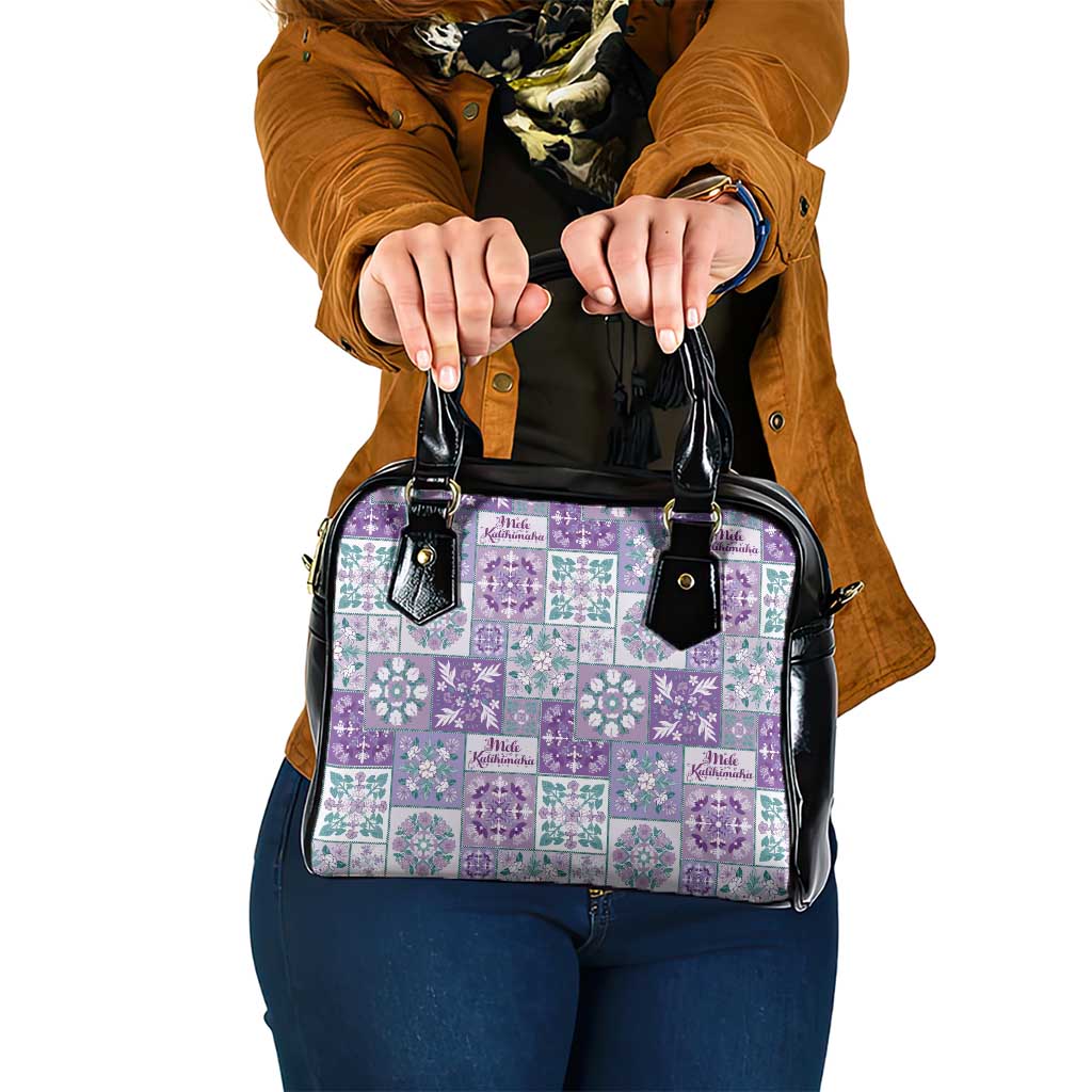 Mele Kalikimaka Hawaii Christmas Shoulder Handbag Poni Seamless Floral Motif - Polynesian Pride