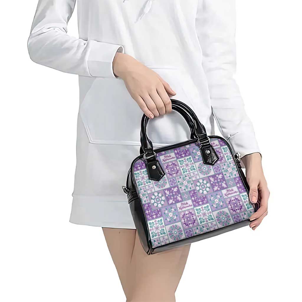 Mele Kalikimaka Hawaii Christmas Shoulder Handbag Poni Seamless Floral Motif - Polynesian Pride