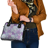 Mele Kalikimaka Hawaii Christmas Shoulder Handbag Poni Seamless Floral Motif - Polynesian Pride