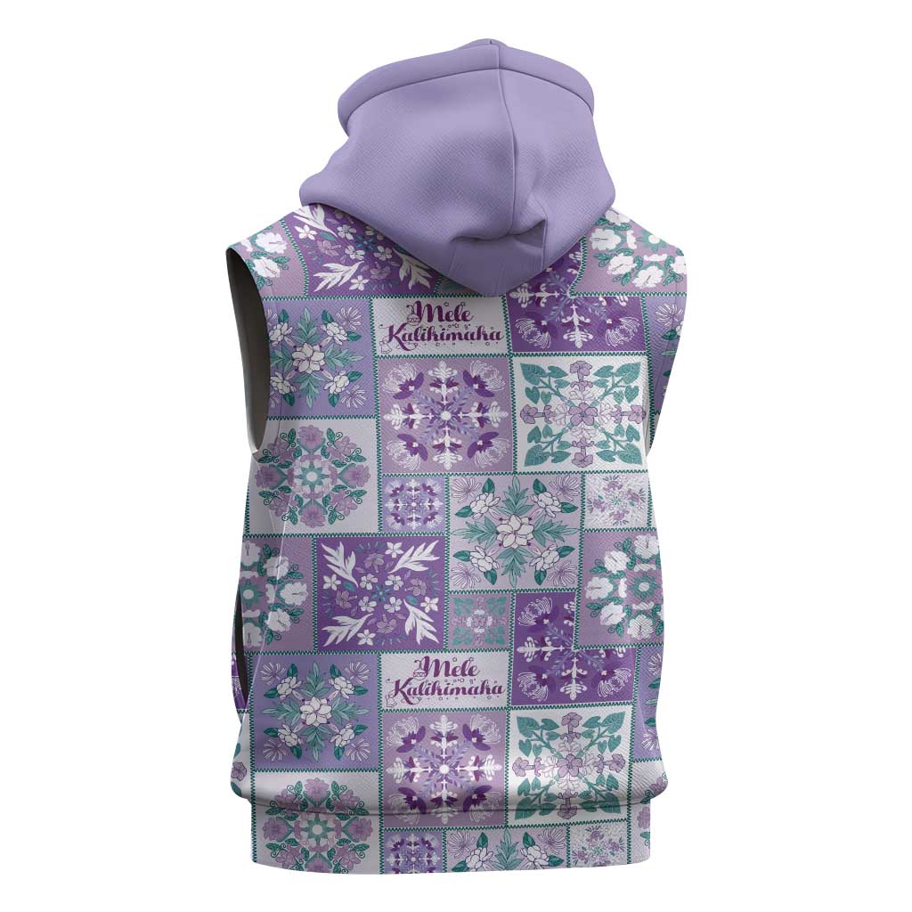 Mele Kalikimaka Hawaii Christmas Sleeveless Hoodie Poni Seamless Floral Motif LT9 - Polynesian Pride