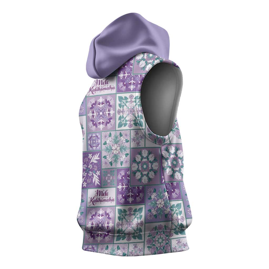 Mele Kalikimaka Hawaii Christmas Sleeveless Hoodie Poni Seamless Floral Motif LT9 - Polynesian Pride