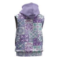 Mele Kalikimaka Hawaii Christmas Sleeveless Zip Hoodie Poni Seamless Floral Motif LT9 - Polynesian Pride
