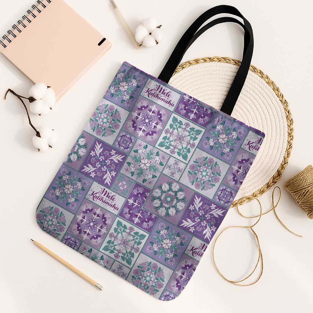 Mele Kalikimaka Hawaii Christmas Tote Bag Poni Seamless Floral Motif - Polynesian Pride