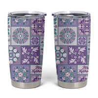 Mele Kalikimaka Hawaii Christmas Tumbler Cup Poni Seamless Floral Motif LT9 Purple - Polynesian Pride