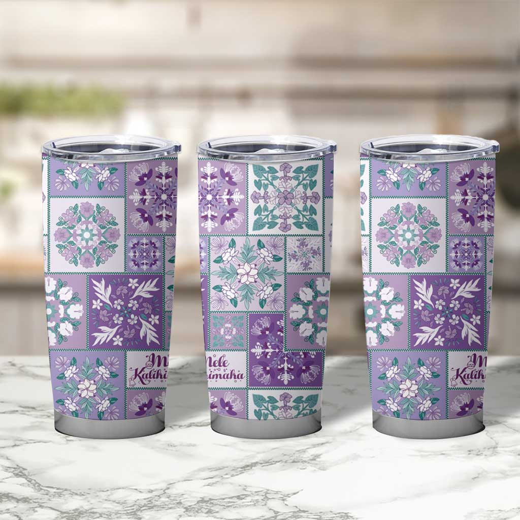 Mele Kalikimaka Hawaii Christmas Tumbler Cup Poni Seamless Floral Motif LT9 - Polynesian Pride
