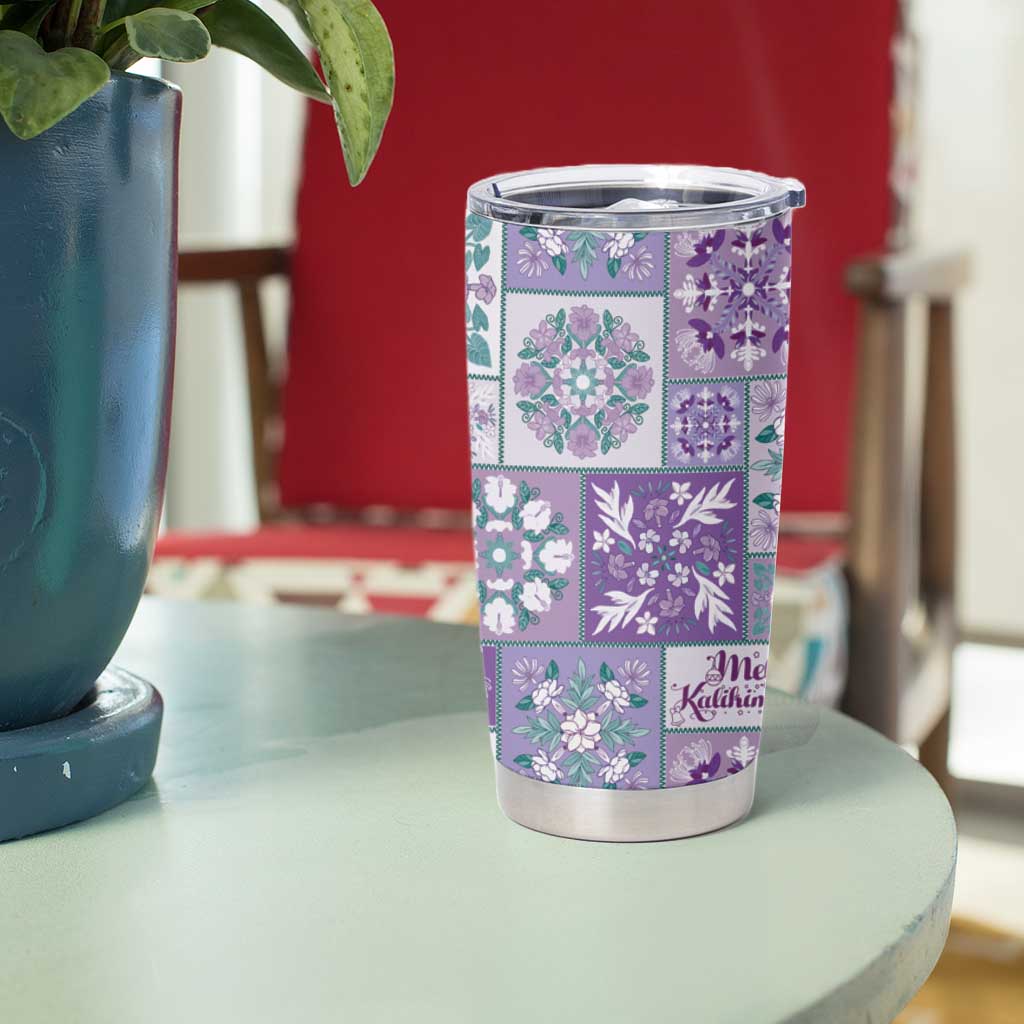 Mele Kalikimaka Hawaii Christmas Tumbler Cup Poni Seamless Floral Motif LT9 - Polynesian Pride
