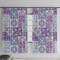 Mele Kalikimaka Hawaii Christmas Window Curtain Poni Seamless Floral Motif - Polynesian Pride