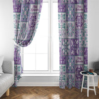 Mele Kalikimaka Hawaii Christmas Window Curtain Poni Seamless Floral Motif - Polynesian Pride