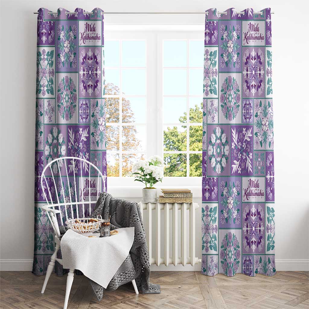 Mele Kalikimaka Hawaii Christmas Window Curtain Poni Seamless Floral Motif - Polynesian Pride