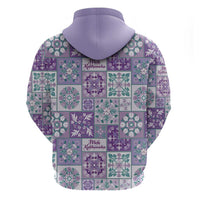 Mele Kalikimaka Hawaii Christmas Zip Hoodie Poni Seamless Floral Motif LT9 - Polynesian Pride