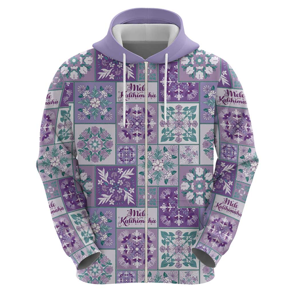 Mele Kalikimaka Hawaii Christmas Zip Hoodie Poni Seamless Floral Motif LT9 - Polynesian Pride