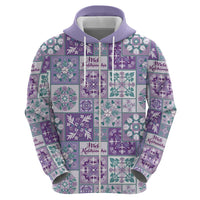 Mele Kalikimaka Hawaii Christmas Zip Hoodie Poni Seamless Floral Motif LT9 - Polynesian Pride