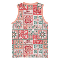 Mele Kalikimaka Hawaii Christmas Basketball Jersey Ulaula Seamless Floral Motif LT9 - Polynesian Pride
