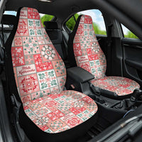 Mele Kalikimaka Hawaii Christmas Car Seat Cover Ulaula Seamless Floral Motif LT9 One Size Red - Polynesian Pride