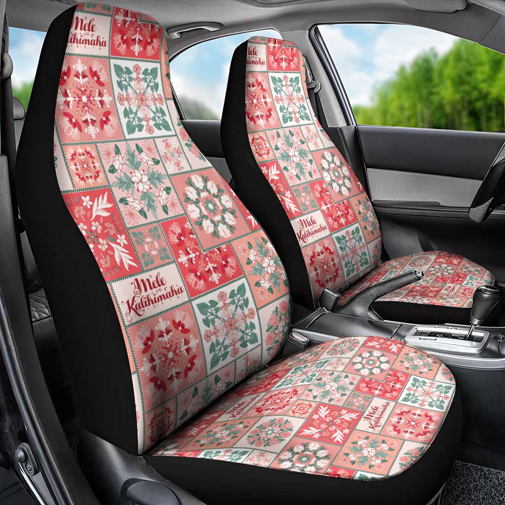 Mele Kalikimaka Hawaii Christmas Car Seat Cover Ulaula Seamless Floral Motif LT9 - Polynesian Pride