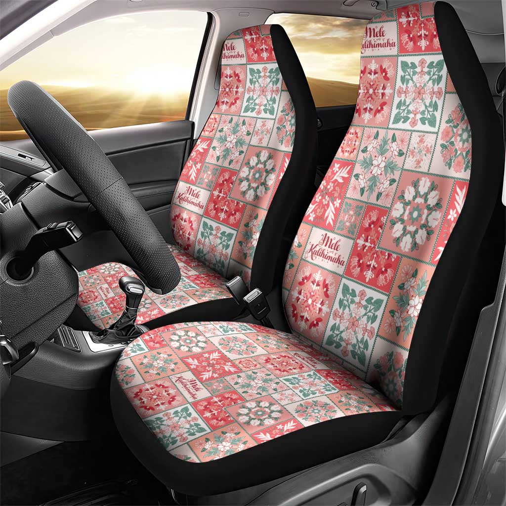Mele Kalikimaka Hawaii Christmas Car Seat Cover Ulaula Seamless Floral Motif LT9 - Polynesian Pride