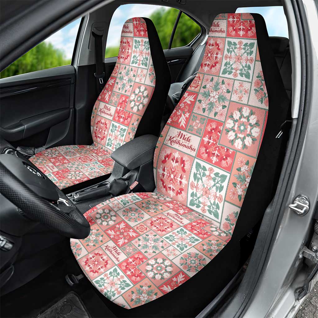 Mele Kalikimaka Hawaii Christmas Car Seat Cover Ulaula Seamless Floral Motif LT9 - Polynesian Pride