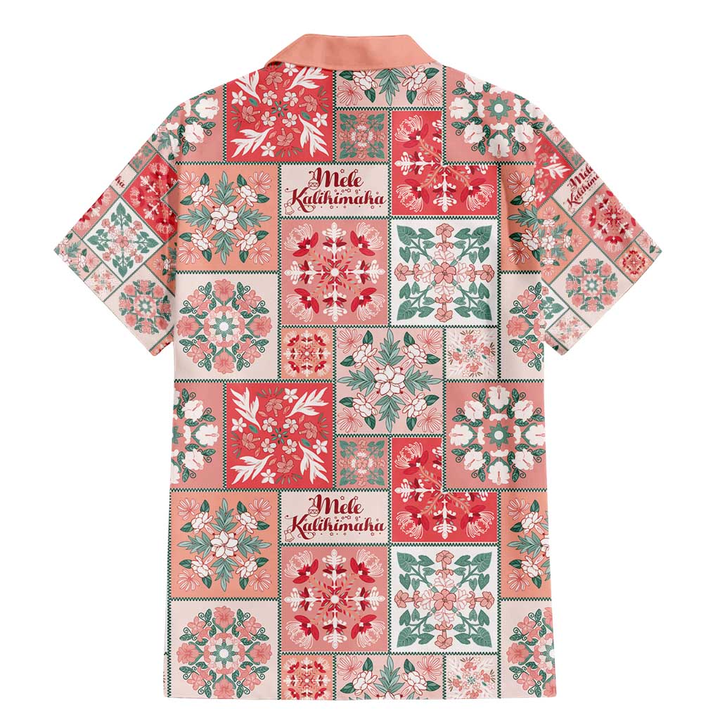 Mele Kalikimaka Hawaii Christmas Family Matching Mermaid Dress and Hawaiian Shirt Ulaula Seamless Floral Motif LT9 - Polynesian Pride