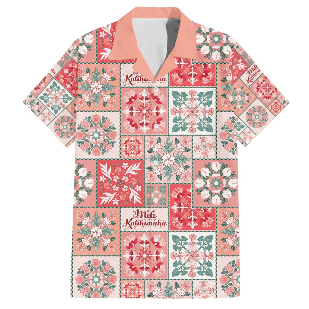 Mele Kalikimaka Hawaii Christmas Family Matching Tank Maxi Dress and Hawaiian Shirt Ulaula Seamless Floral Motif LT9 Dad's Shirt - Short Sleeve Red - Polynesian Pride