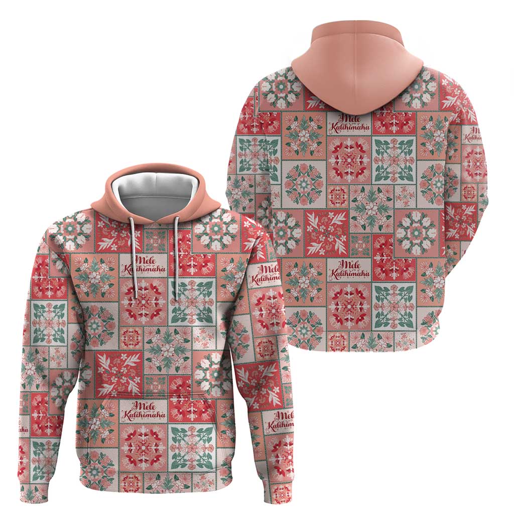 Mele Kalikimaka Hawaii Christmas Hoodie Ulaula Seamless Floral Motif - Polynesian Pride